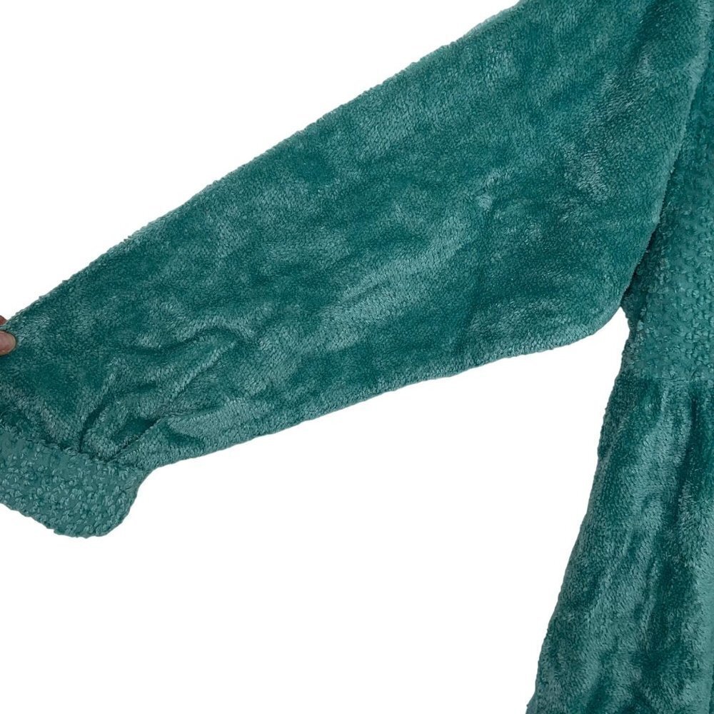 New Stan Herman Vintage Womens Robe Size 1X Green Chenille Half Zipper Front - Picture 7 of 14